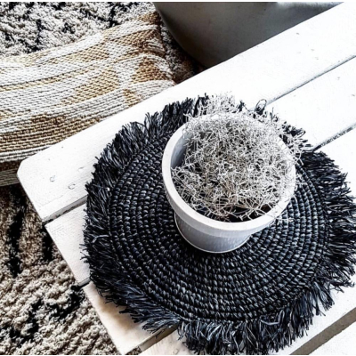                             Prostírání Raffia Placemat Black 45 cm                        