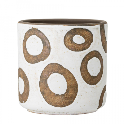 Terakotový obal na květináč Bahram White 12 cm                    
