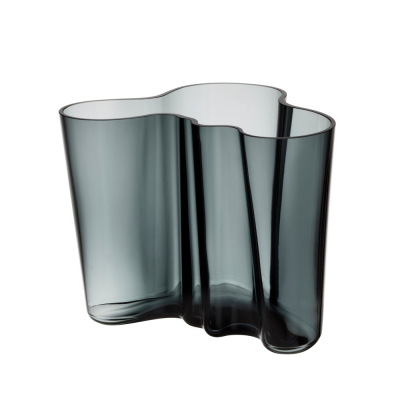 Skleněná váza Alvar Aalto Dark Grey 16 cm                    