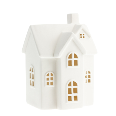                             Keramický svícen domeček Byn nr 7 White                        