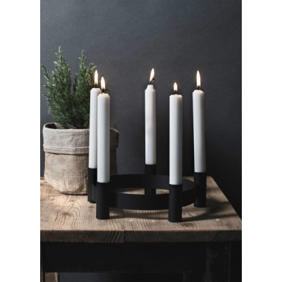 Kovový svietnik na päť sviečok Lycke Black 24 cm                    