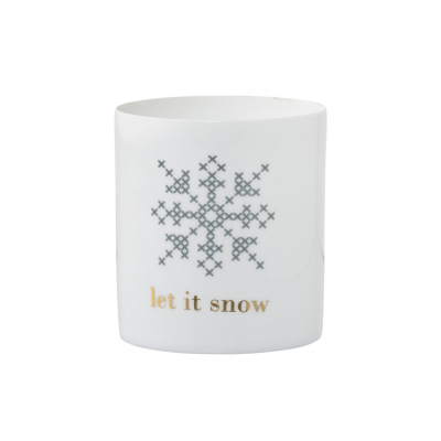 Porcelánový svícen Let It Snow 9 cm                    