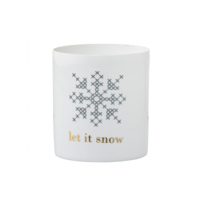 Porcelánový svietnik Let It Snow 9 cm                    