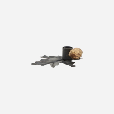 Kovový svícen Leaf Black                    