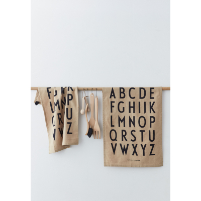                             Kuchyňská utěrka Letters béžová - set 2 ks                        