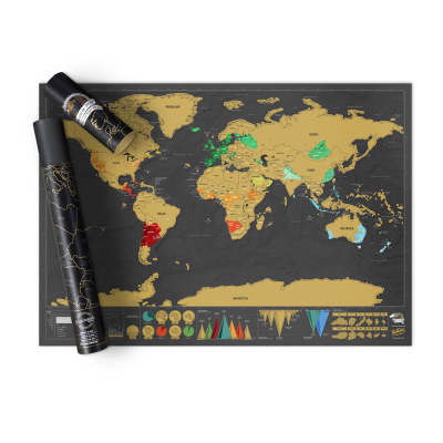                             Nástěnná stírací mapa světa Deluxe velká                        