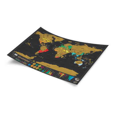                             Nástěnná stírací mapa světa Deluxe malá                        