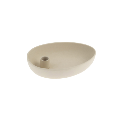 Keramický svícen Lidatorp Oval Beige 21x14 cm                    