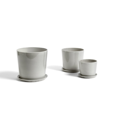                             Keramický květináč s podmiskou Botanical Grey M                        