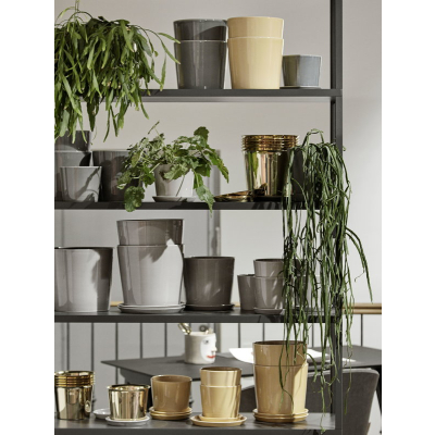                             Keramický květináč s podmiskou Botanical Grey M                        