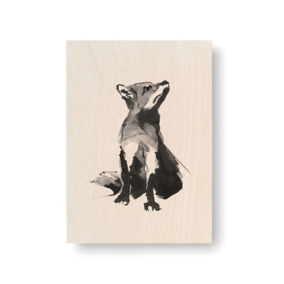 Obrázek na dřevěné kartě Fox 10x15 cm                    