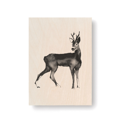 Obrázek na dřevěné kartě Roe Deer 10x15 cm                    