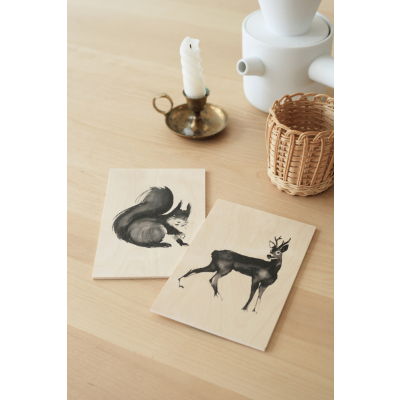                             Obrázek na dřevěné kartě Squirrel 10x15 cm                        
