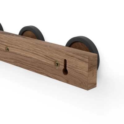                             Věšák na zeď Hub Rail 4 háčky Black Walnut                        