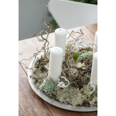                             Vánoční ozdoba Flower Garland Silver 7 cm                        