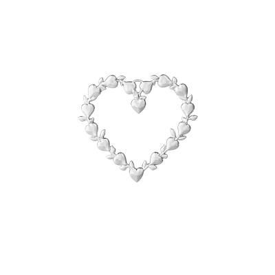 Vánoční ozdoba Christmas Leaf Heart Silver 7 cm                    