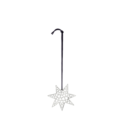 Vánoční ozdoba Heart Star Silver 7 cm                     