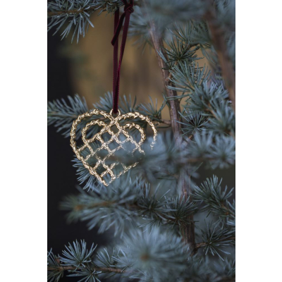                             Vianočná ozdoba Vianočné srdce zlaté 7 cm                        