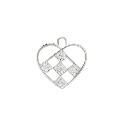 Vánoční ozdoba Braided Heart Silver 7,5 cm                    