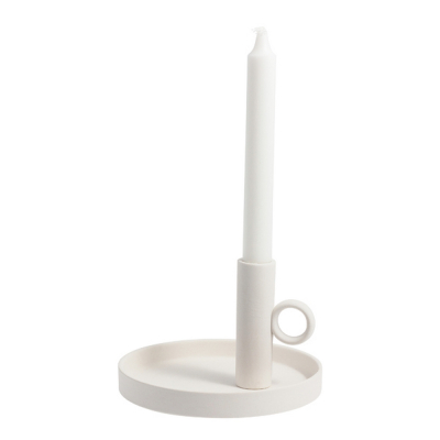                             Keramický svícen Linde White 16 cm                         