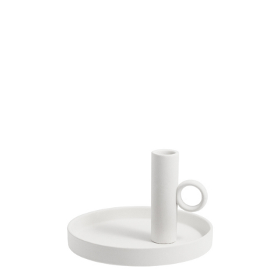                             Keramický svícen Linde White 16 cm                         