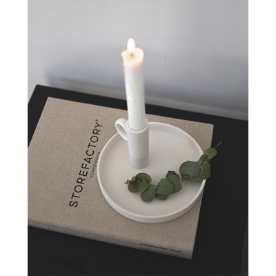                             Keramický svícen Linde White 16 cm                         