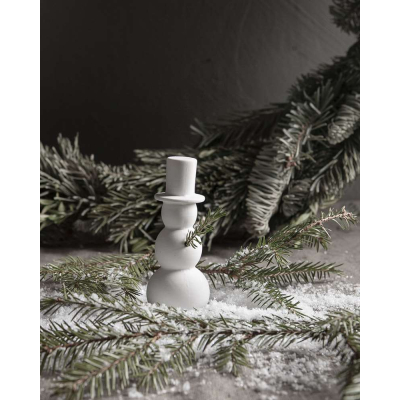                             Keramická dekorace sněhulák Folke White 10 cm                         