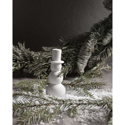                             Keramická dekorácia snehuliak Folke White 10 cm                         