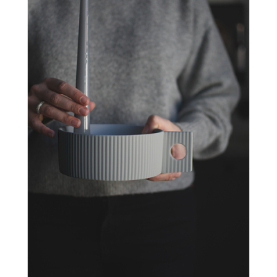 Keramický svícen Lida Town Light Grey 19 cm                     