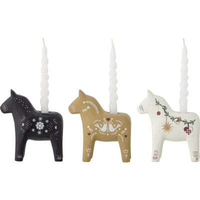                             Vánoční svícny Nordic Horses - set 3 ks                         